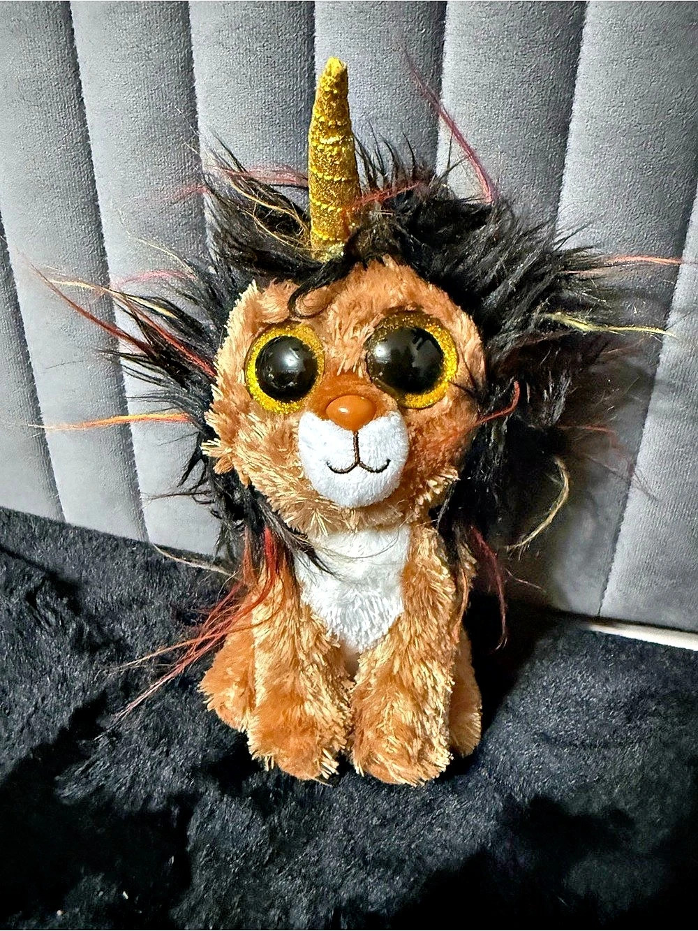 Ty Ramsey the Lioncorn Beanie Boo Plush Brown & Black